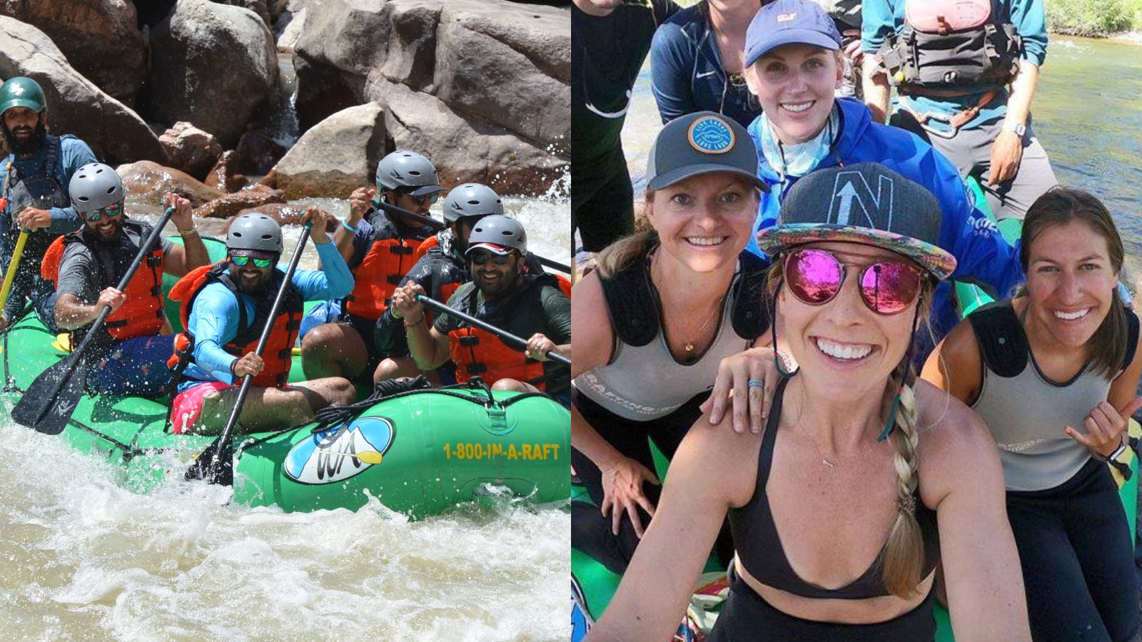 People rafting in colorado during a Bachelor & Bachelorette Party