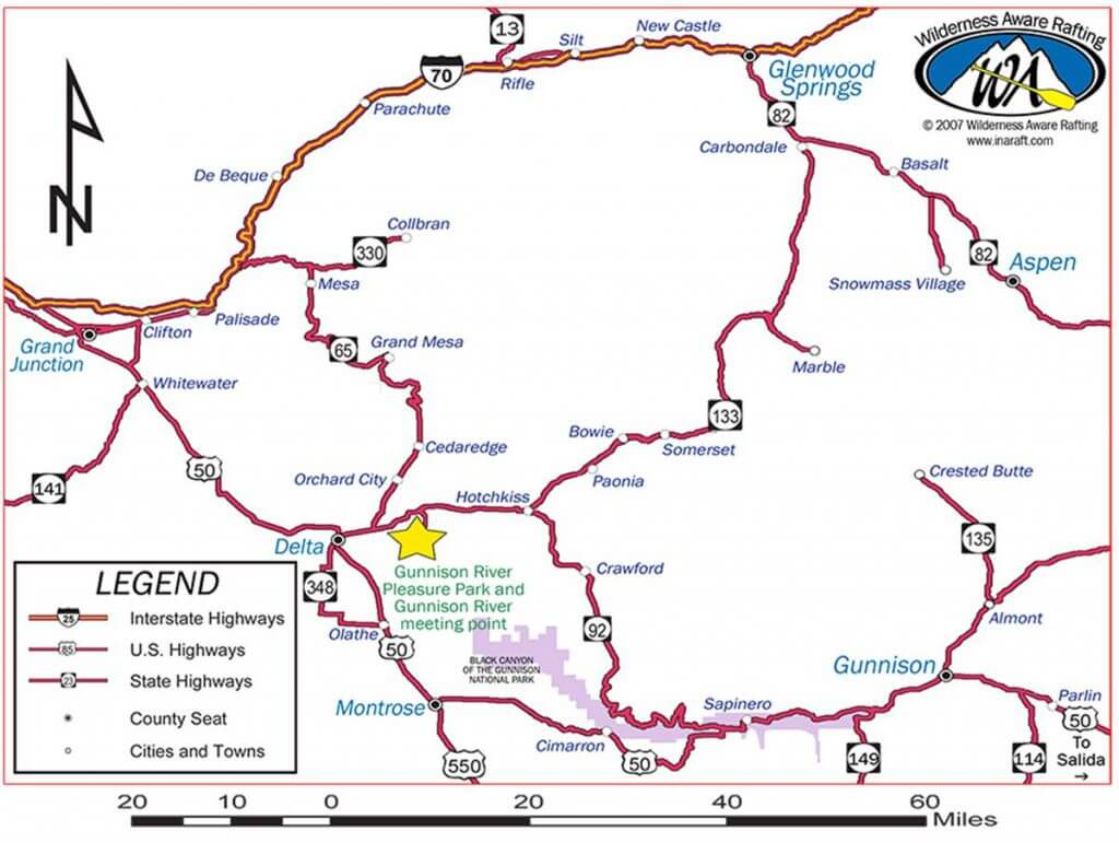 Gunnison River Rafting Colorado Highway Road City Map Wilderness Aware   Road Colorado Gunnison River 1024x771 