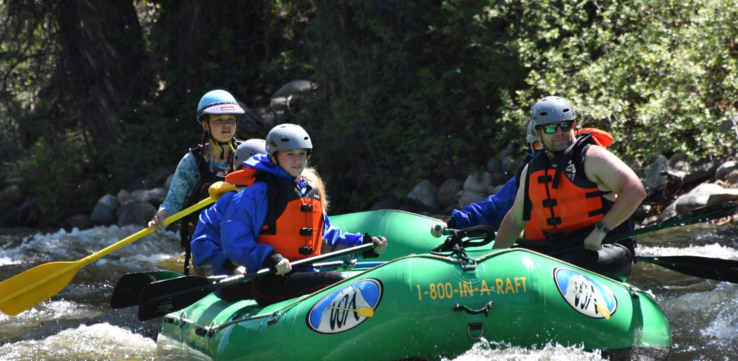 A family rafting in colorado