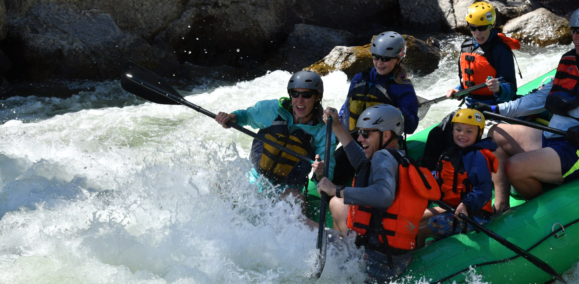 family rafting on the arkansas river in colorado