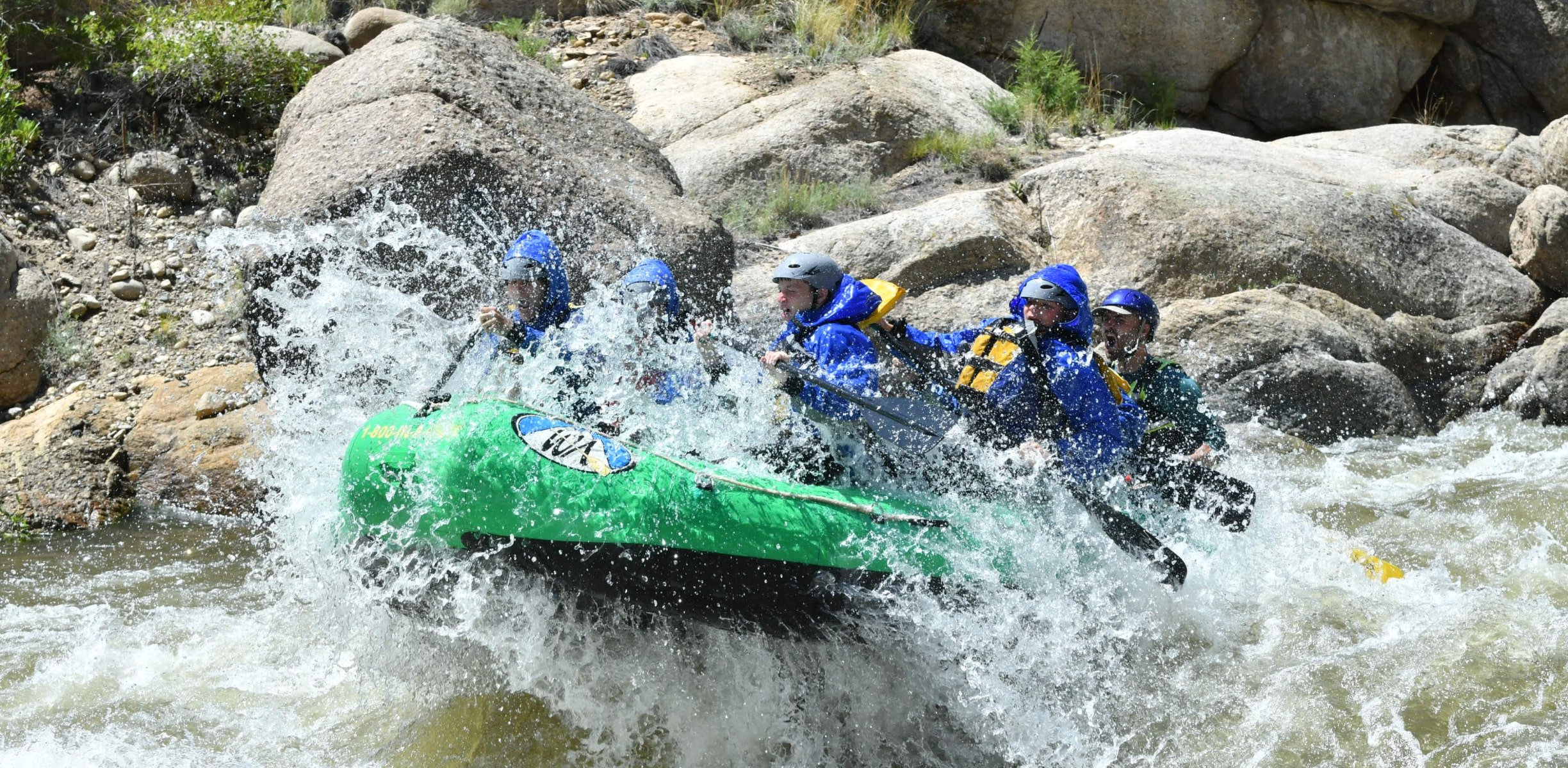 group of rafters on the browns canyon rafting trip in Colorado