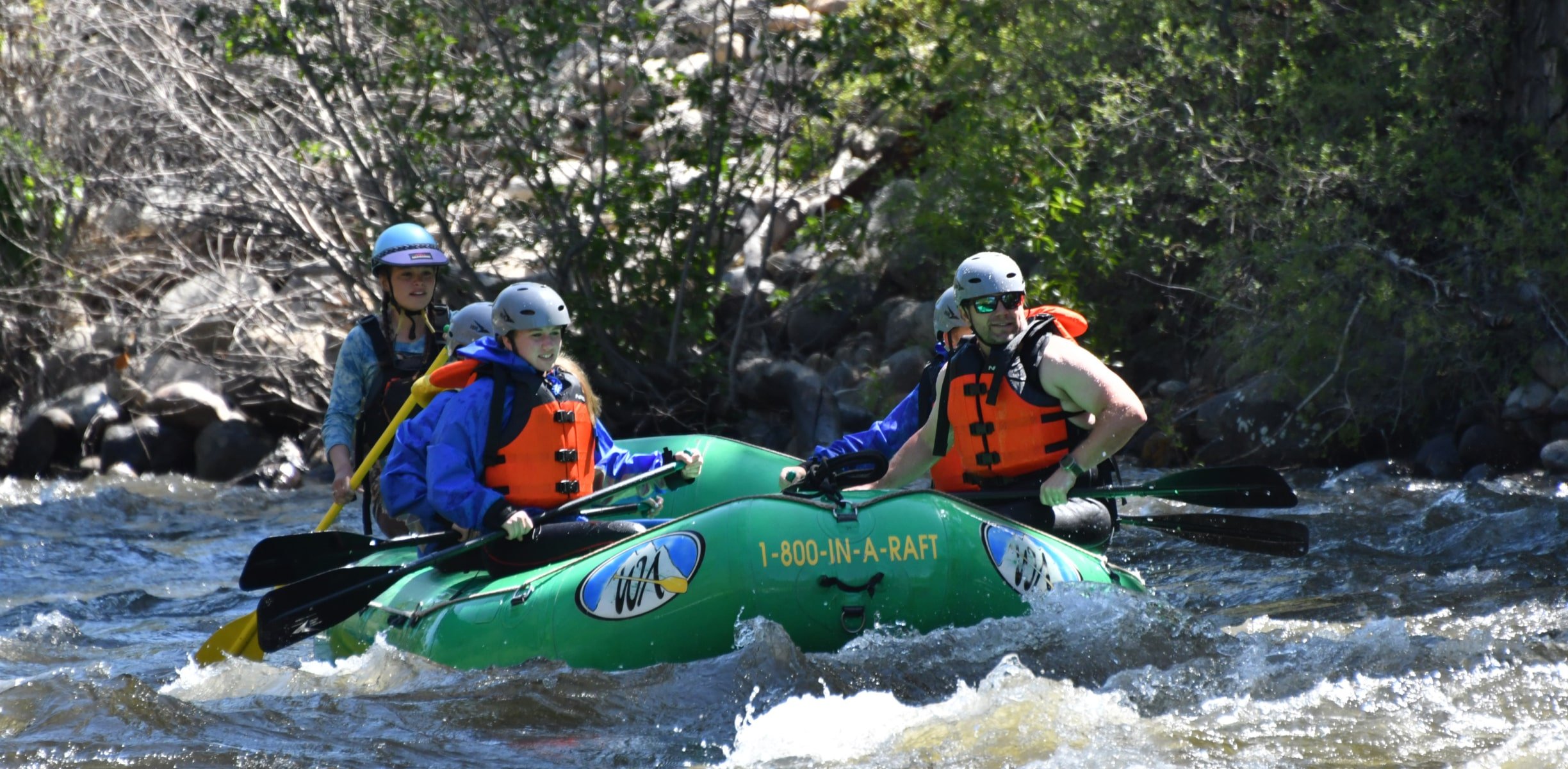 A family rafting in colorado