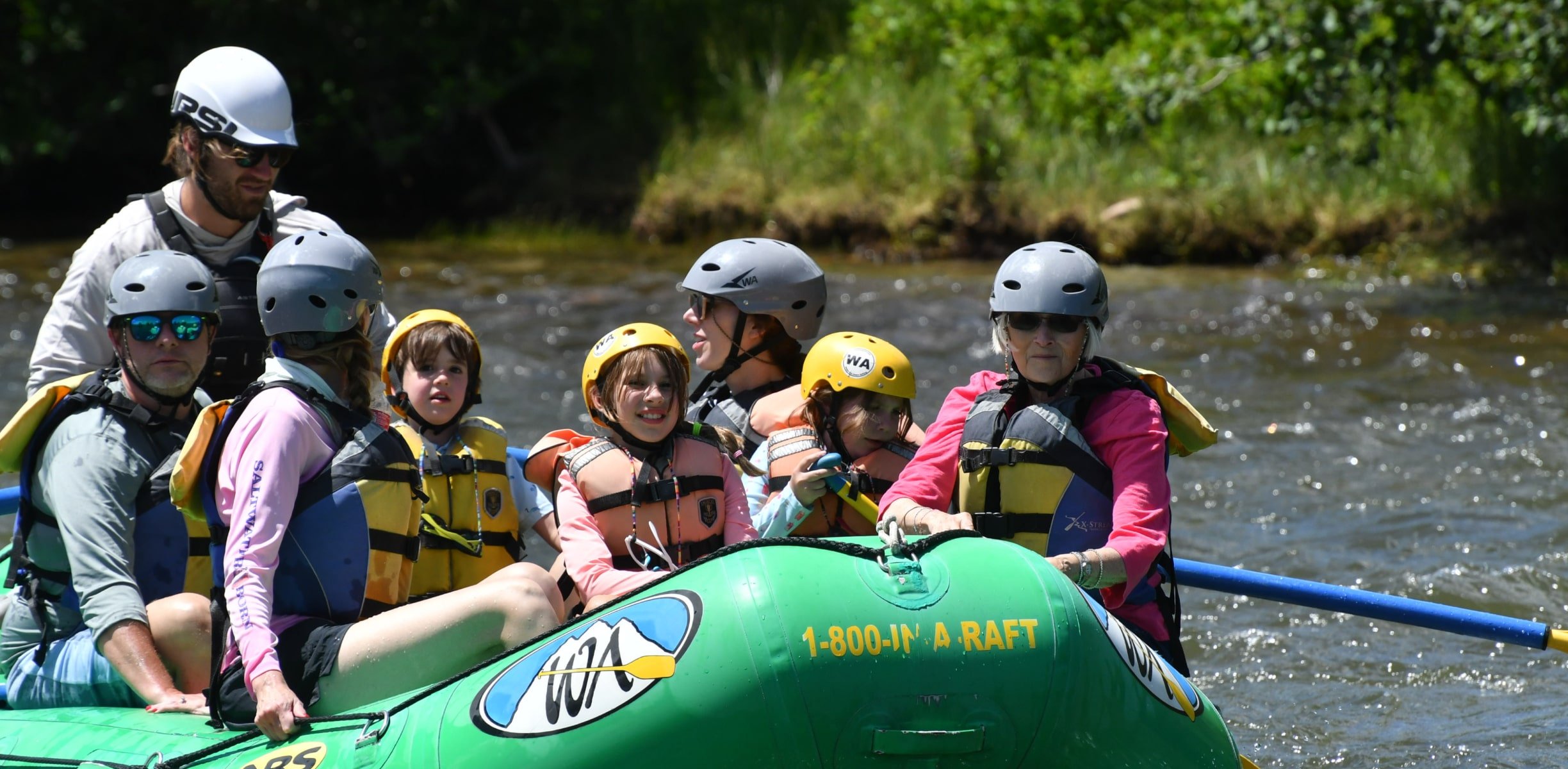 A family rafting with kids in colorado