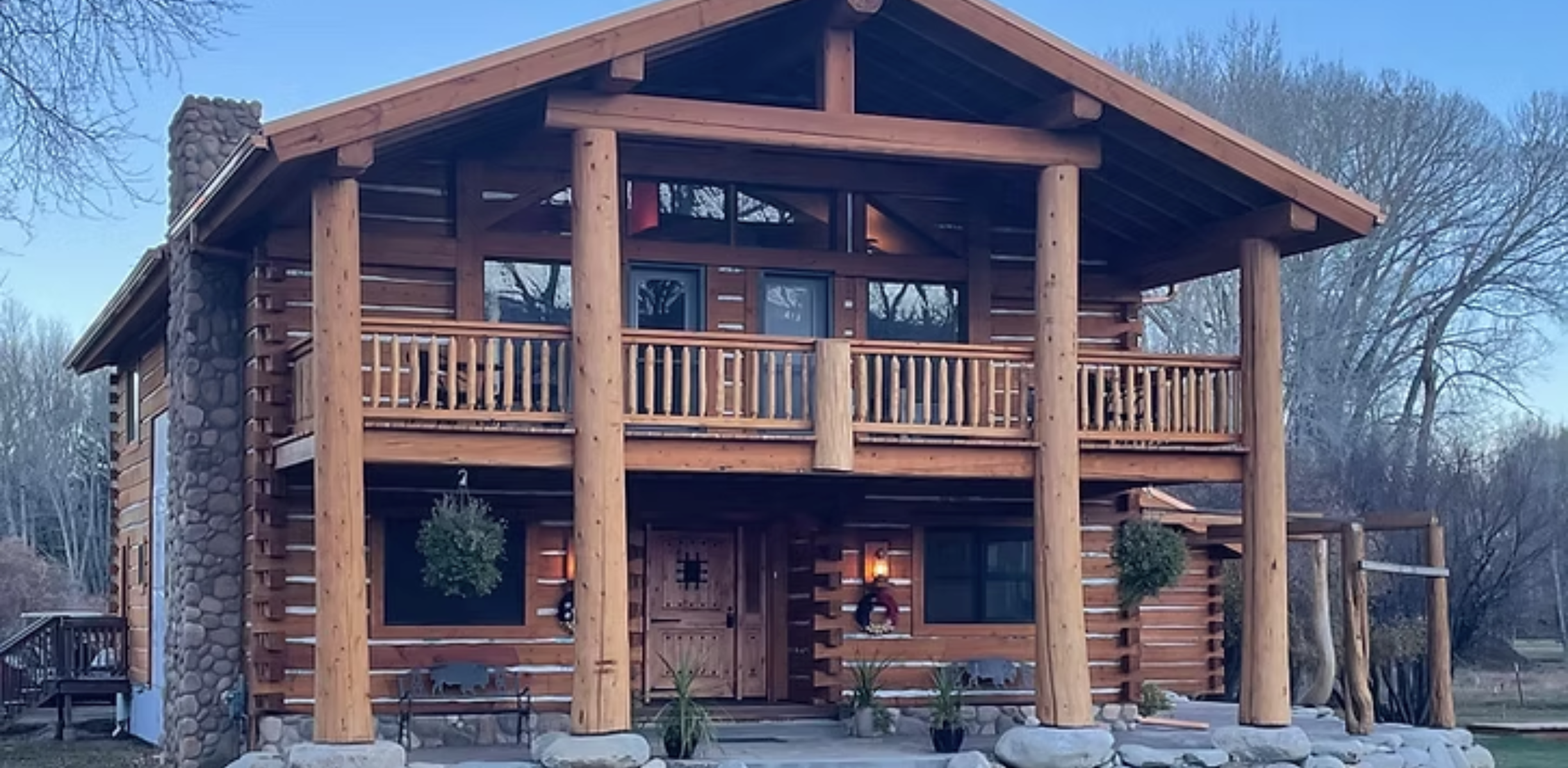 A two story wood cabin in Buena Vista, Colorado