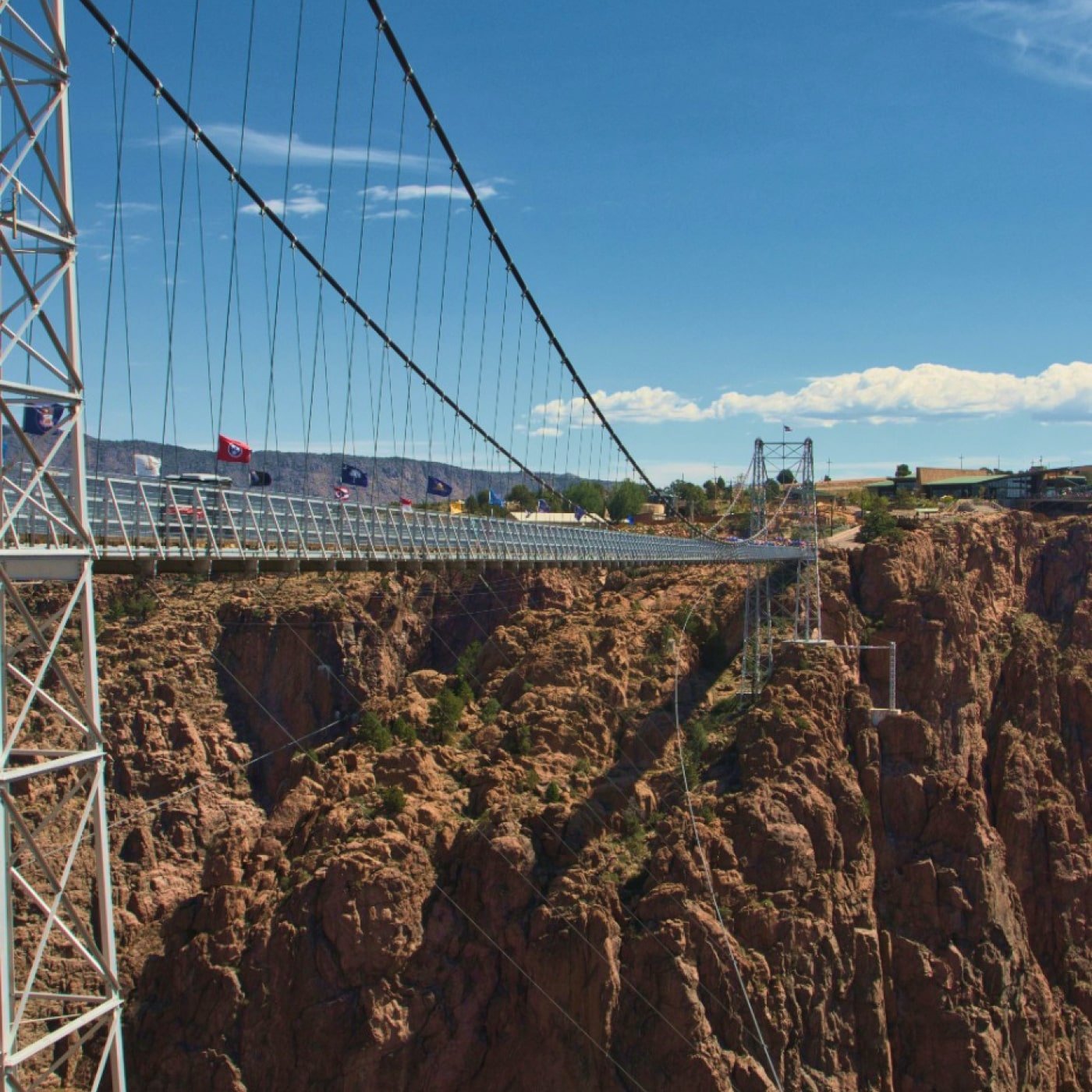 The famous Royal Gorge bridge in Colorado's canon city connects one side of the canyon to another