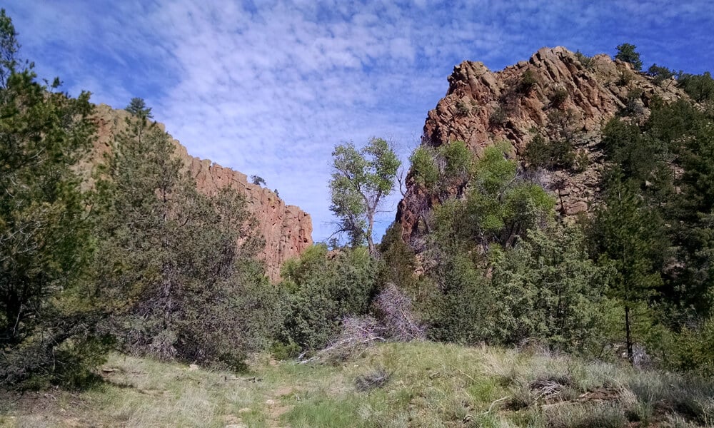 Scenic view of the Browns Canyon monument, a striking rock formation visible during rafting trips on the Arkansas River in Colorado, showcasing the natural beauty of the area.