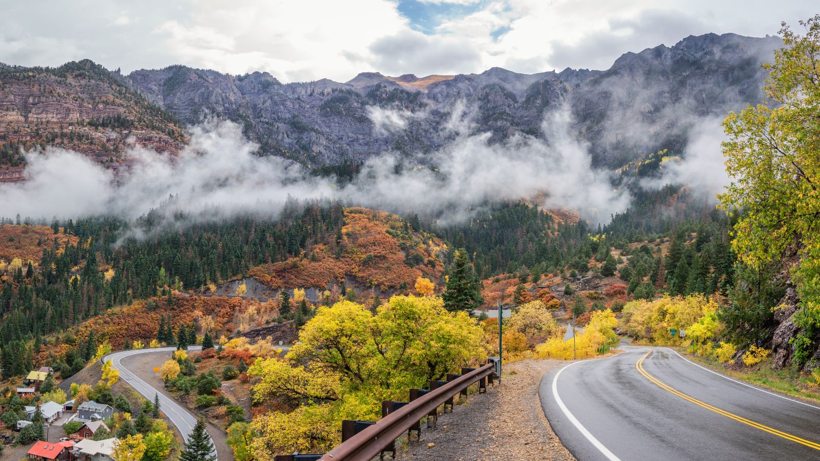 The million dollar highway during a road trip from Denver